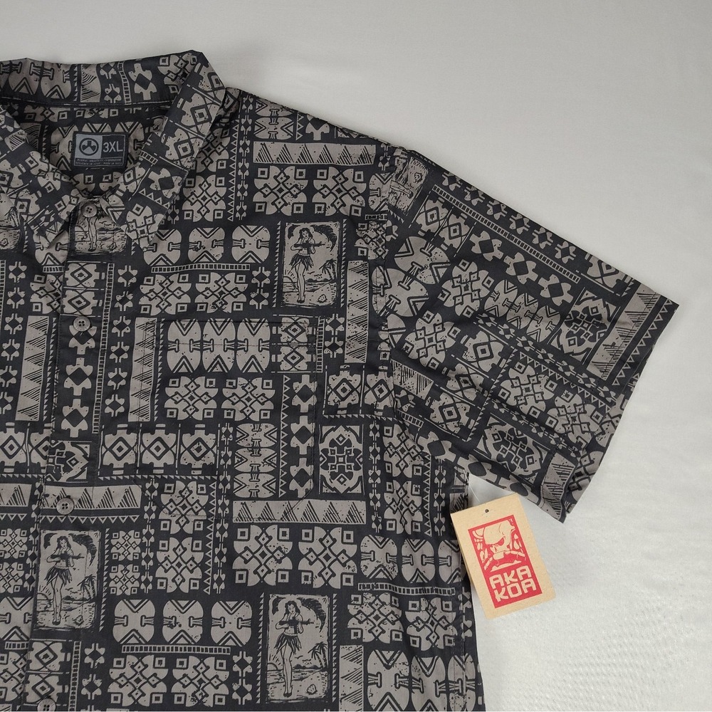 Magpul Kaneohe Short Sleeve Shirt 3XL Grey Black Tribal Hula Girl Aloha MAG767 - Picture 7 of 16